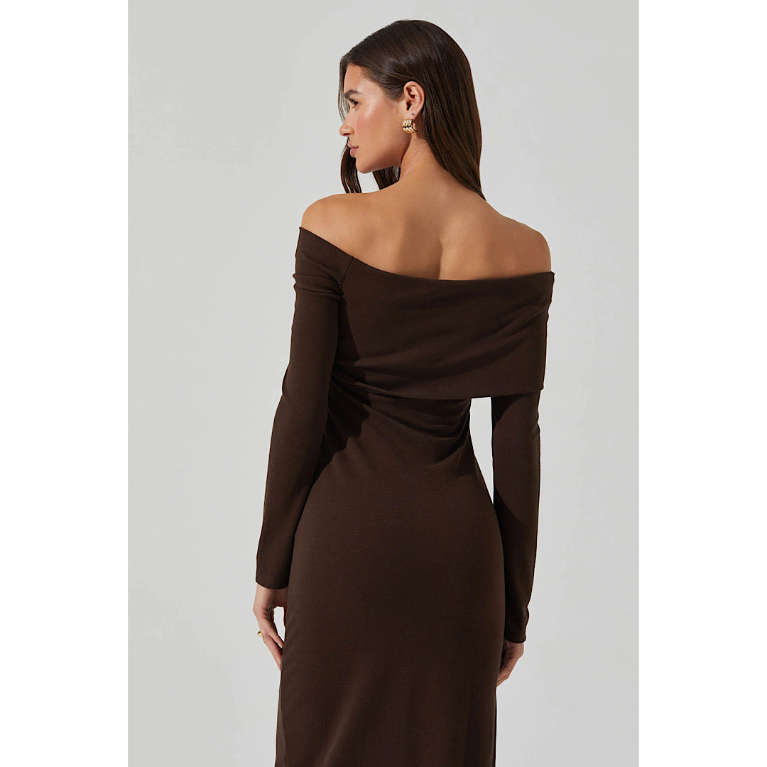 ASTR THE LABEL JADA OFF SHOULDER MIDI DRESS