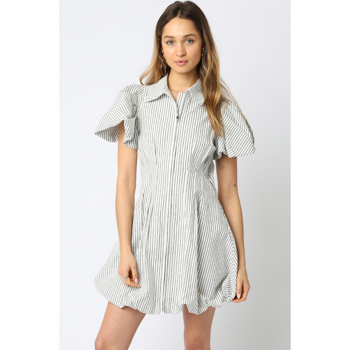 THE BREA STRIPE BUBBLE DRESS