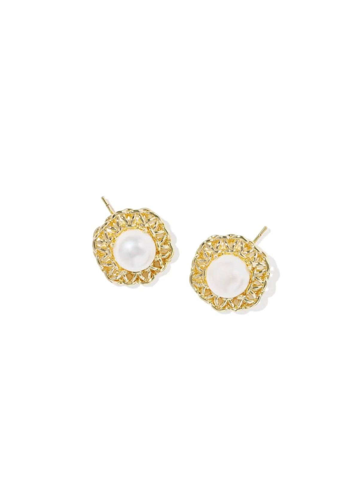 KENDRA SCOTT GABRIELLA PEARL STUD EARRINGS - GOLD