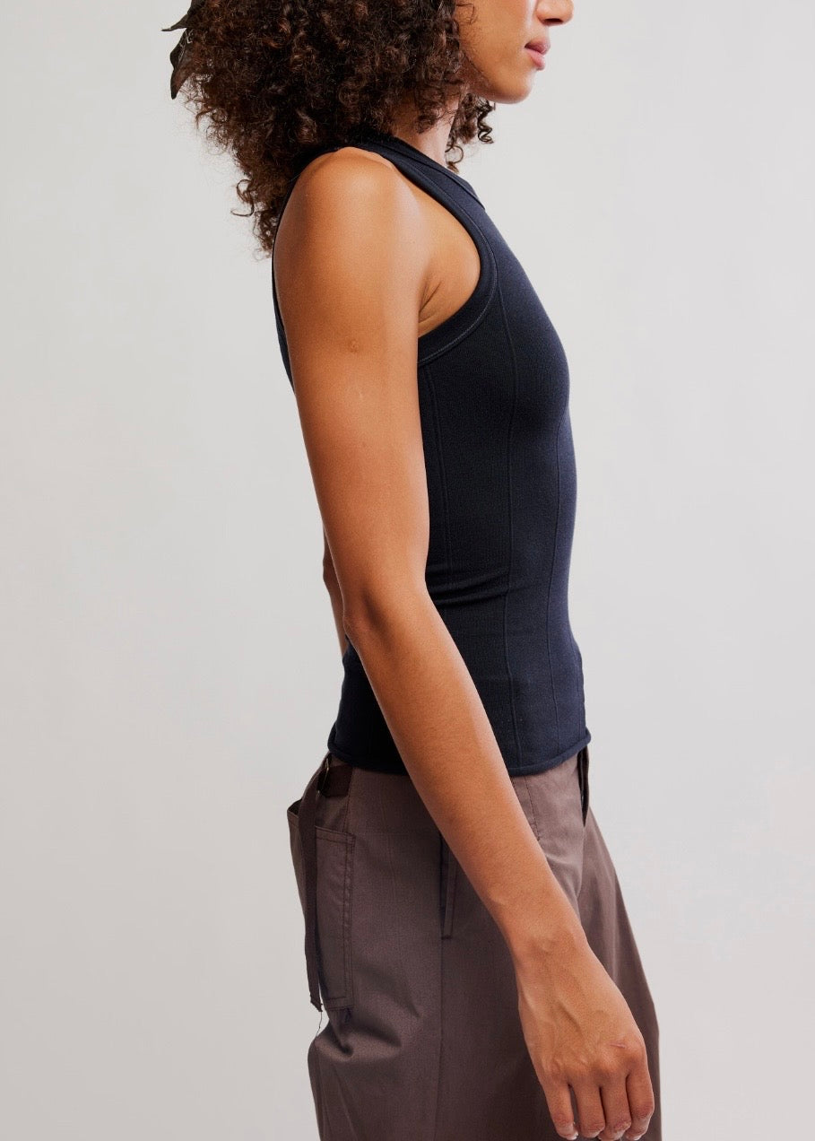 FREE PEOPLE SO SOFT SEAMLESS MODAL TANK - BLACK