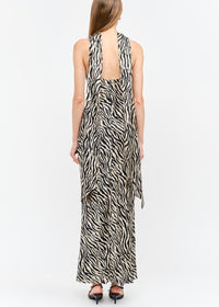 FREE PEOPLE MAGGIE ZEBRA MAXI DRESS WITH SCARF
