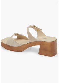 FREE PEOPLE BECK BUCKLE CLOGS - SUNSTONE SAND SUEDE