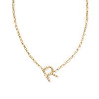 KENDRA SCOTT PEARL LETTER SHORT PENDANT NECKLACE