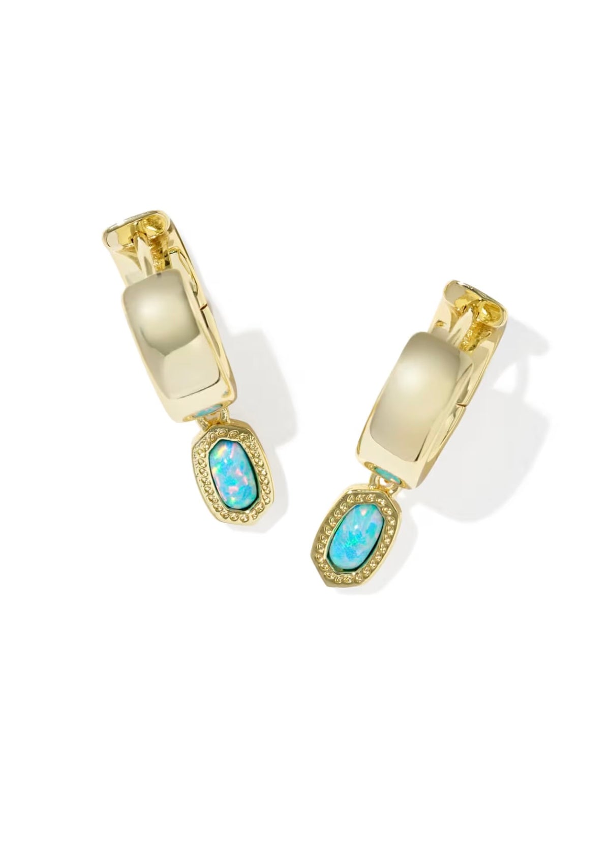 KENDRA SCOTT MINI ELLIE GOLD WIDE HUGGIE EARRINGS
