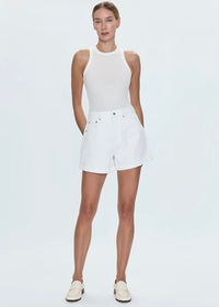 PISTOLA SAIGE HIGH RISE SHORT - POLISHED WHITE