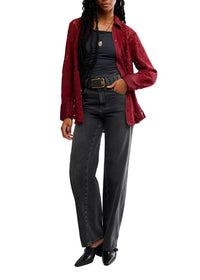FREE PEOPLE FAITH BUTTONDOWN - CABERNET