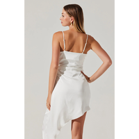 ASTR THE LABEL VISTA HIGH LOW MIDI DRESS - WHITE