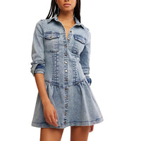 FREE PEOPLE ROADHOUSE MINI DENIM DRESS