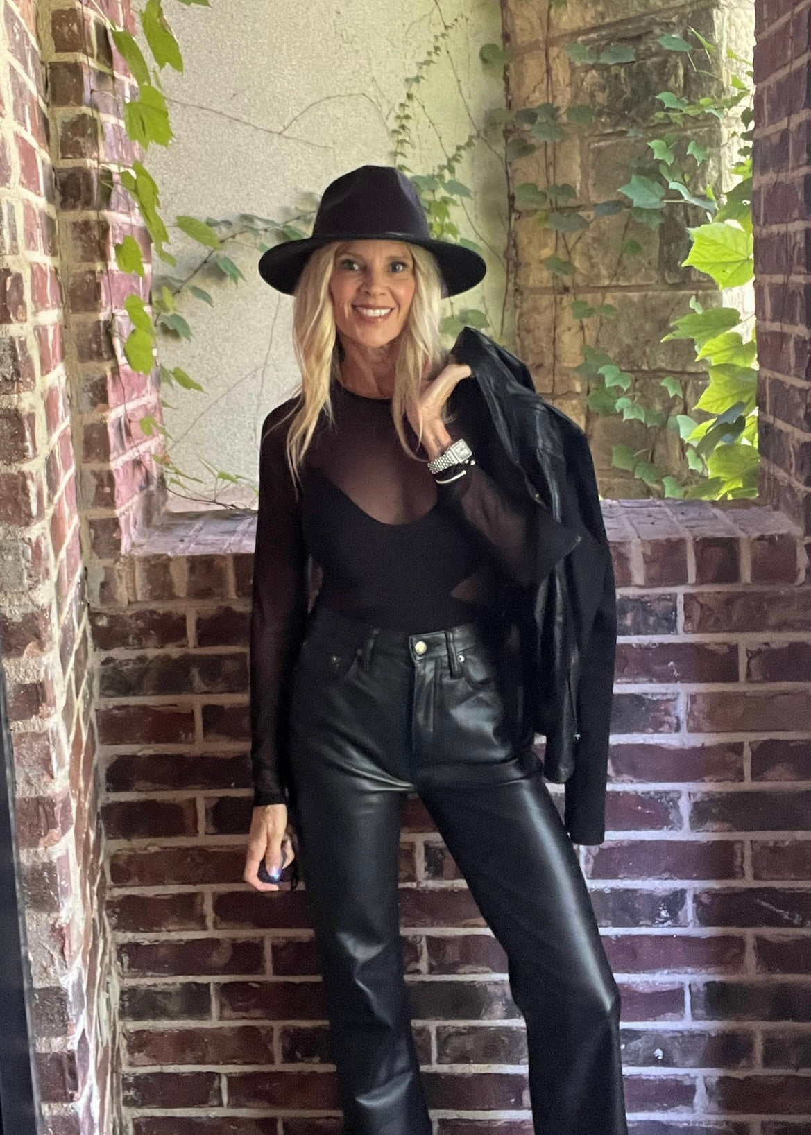 FREE PEOPLE ALL AN ILLUSION BODYSUIT - BLACK