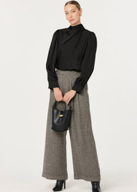 ASTR THE LABEL IVONNE HIGH-NECK SATIN TOP