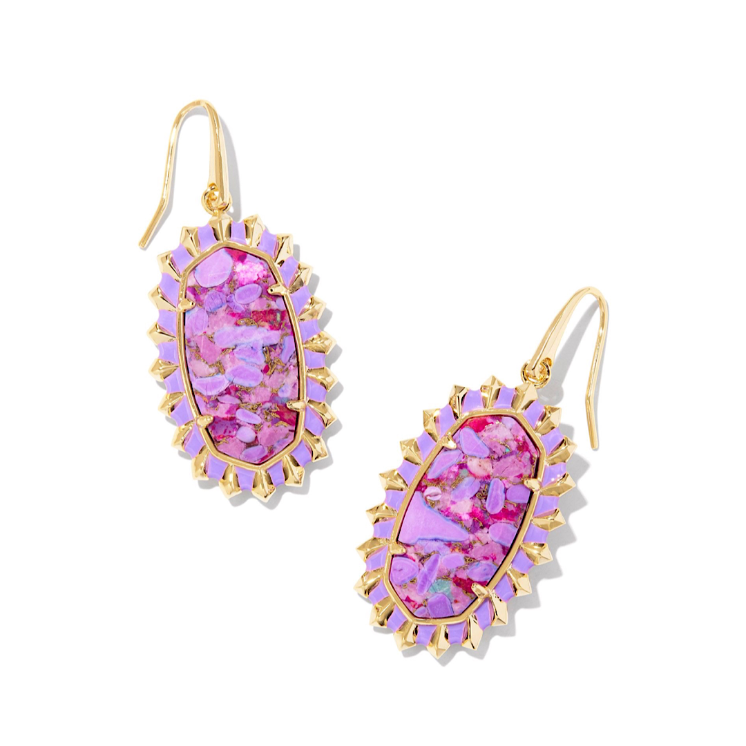 KENDRA SCOTT DANI COLOR BURST FRAME DROP EARRINGS