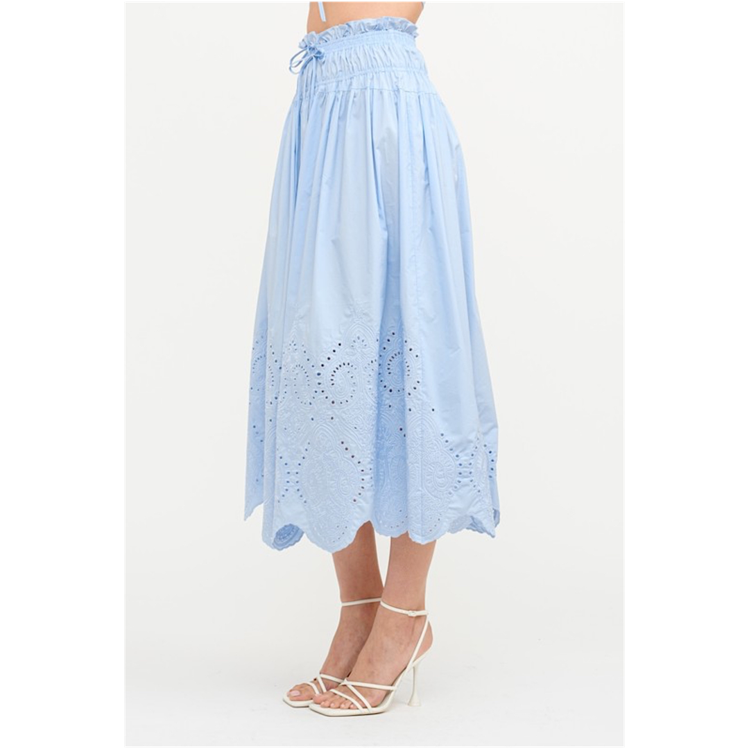 THE MARGOT EYELET MIDI SKIRT