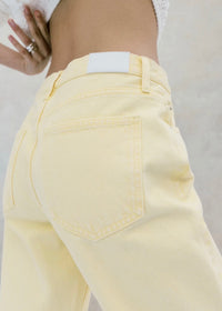PISTOLA LEXI MID RISE BOWED STRAIGHT JEAN - DAY GLOW