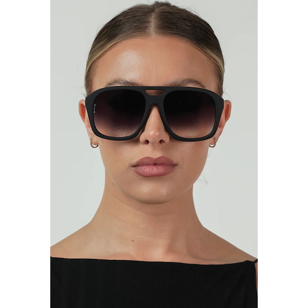 OTRA EYEWEAR REINA SUNGLASSES - MATTE BLACK/SMOKE FADE