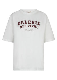 ESQUALO ‘GALERIE’ T-SHIRT OFF WHITE/MERLOT