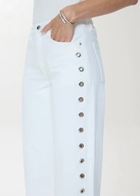 PISTOLA LEXI MID RISE BOWED STRAIGHT JEAN - VIVID WHITE