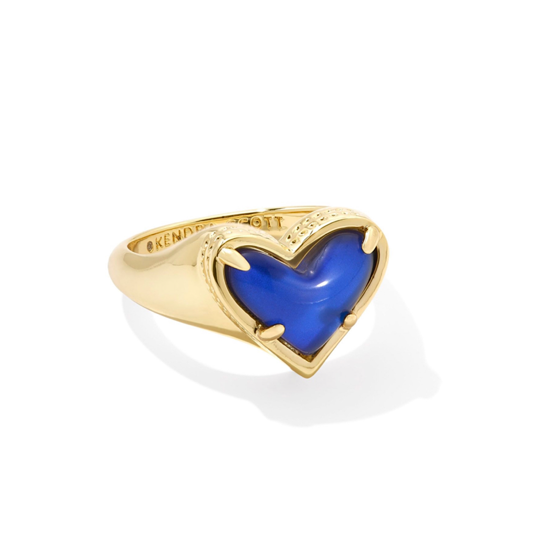 KENDRA SCOTT FRAMED ARI HEART BAND RING