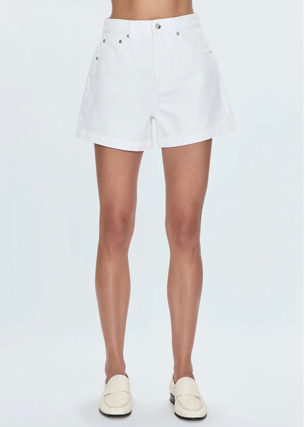 PISTOLA SAIGE HIGH RISE SHORT - POLISHED WHITE