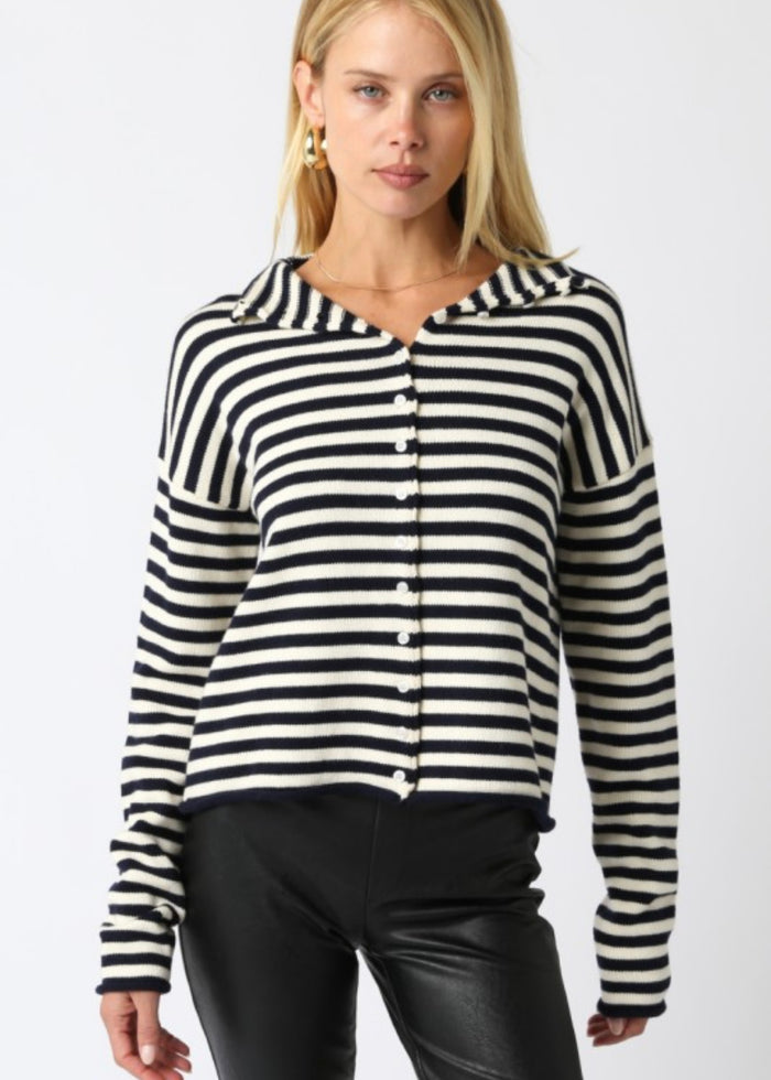 THE ELAINA STRIPED CARDIGAN