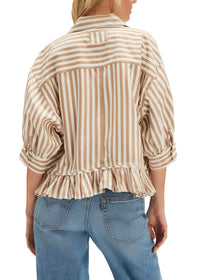FREE PEOPLE BAILEY STRIPE SHIRT - NEUTRAL COMBO