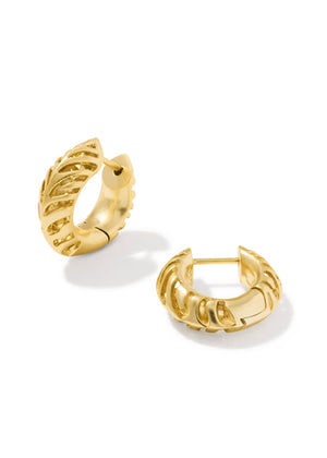 KENDRA SCOTT TIGER STRIPED MIKKI HUGGIE EARRINGS