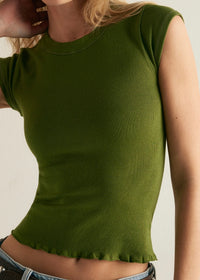 FREE PEOPLE SO SOFT SEAMLESS BABY TEE - FERNGULLY