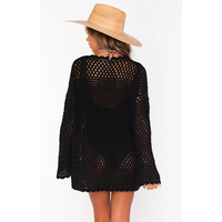 SHOW ME YOUR MUMU PAULA PULLOVER - BLACK CROCHET