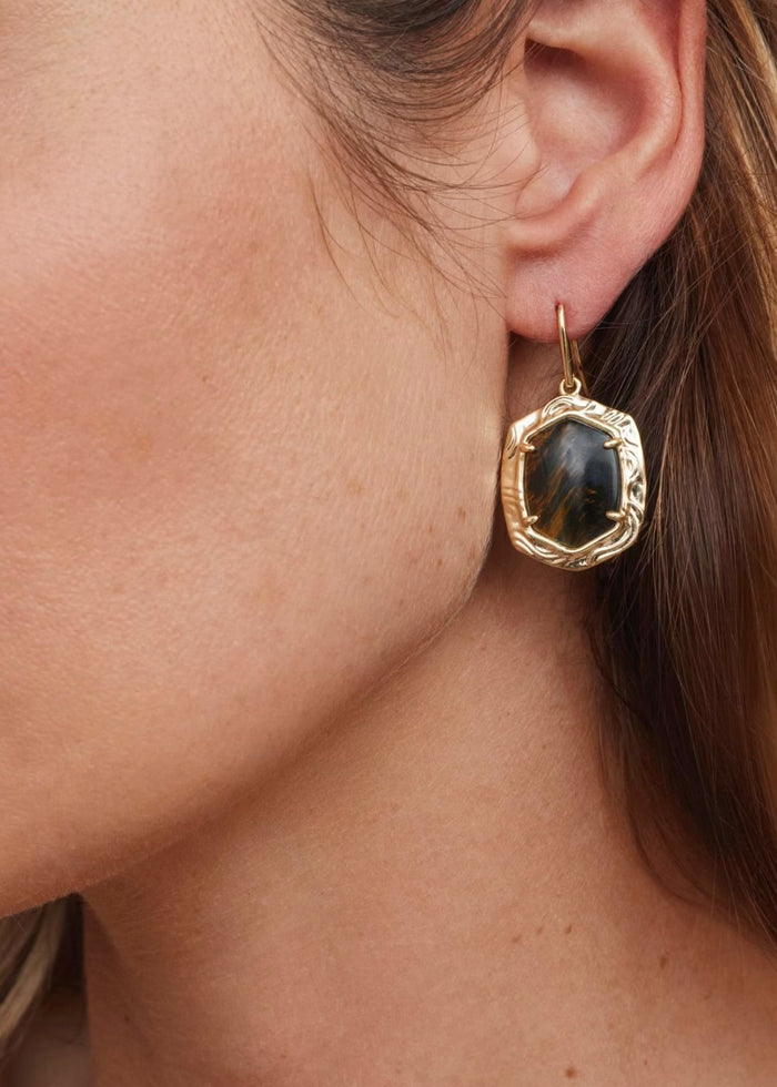KENDRA SCOTT TIGER STRIPED DAPHNE DROP EARRINGS