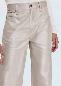 PISTOLA TATE HIGH RISE BOWED WIDE LEG JEAN - CHAMPAGNE LUSTER