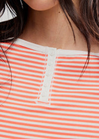 FREE PEOPLE MORNING PAGES HENLEY - CORAL COMBO