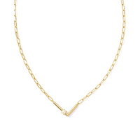 KENDRA SCOTT PEARL LETTER SHORT PENDANT NECKLACE