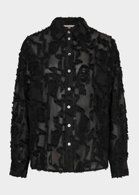 ESQUALO BLOUSE OVERSIZED BASIC PLUMETIS - BLACK