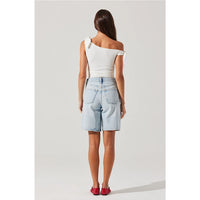 ASTR THE LABEL LORA TEXTURED OFF SHOULDER TOP