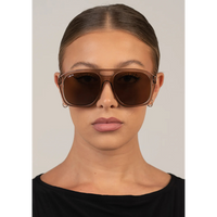 OTRA EYEWEAR REINA SUNGLASSES - TRANSPARENT OLIVE/BROWN