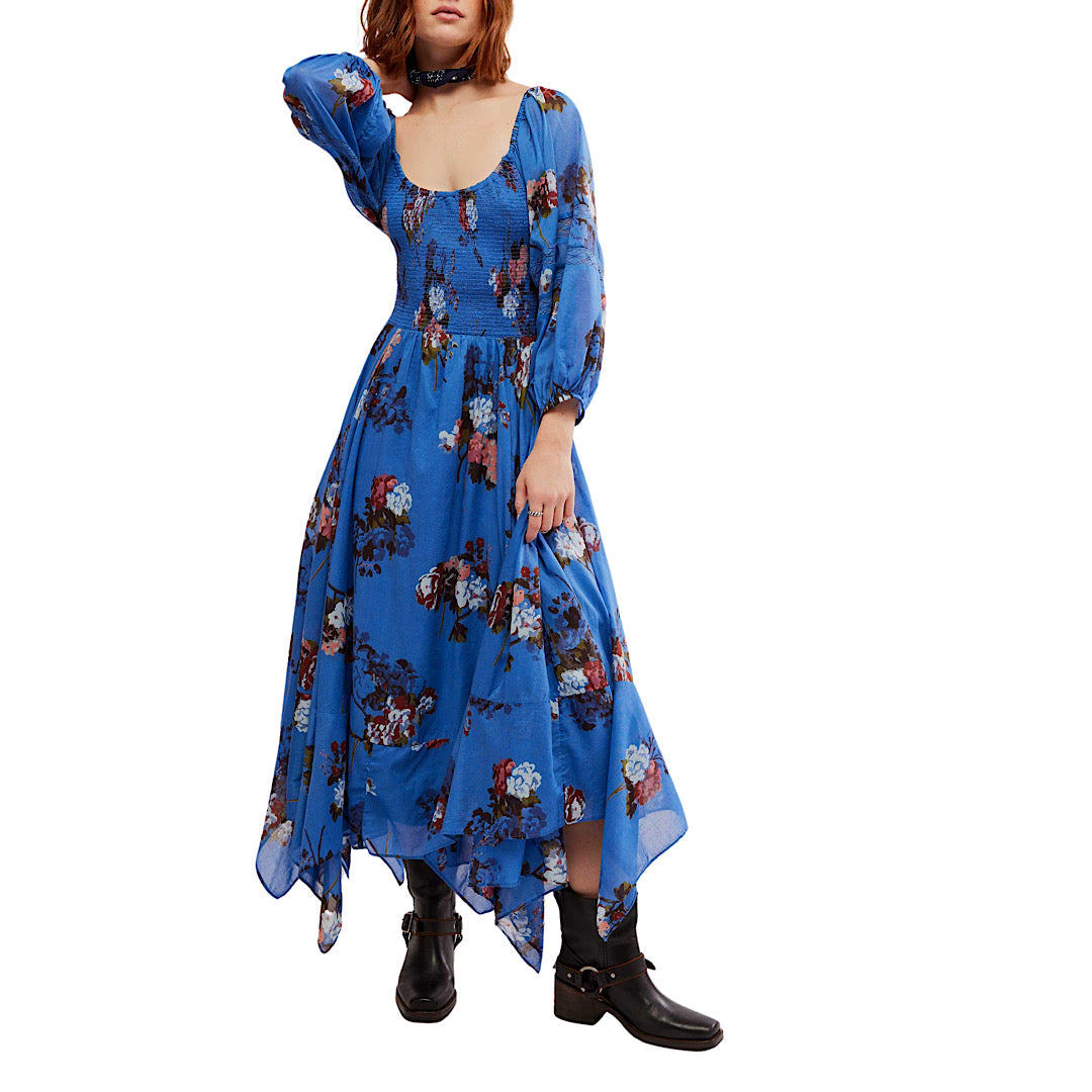 FREE PEOPLE MORNING GLORY MAXI  - DUTCH BLUE COMBO