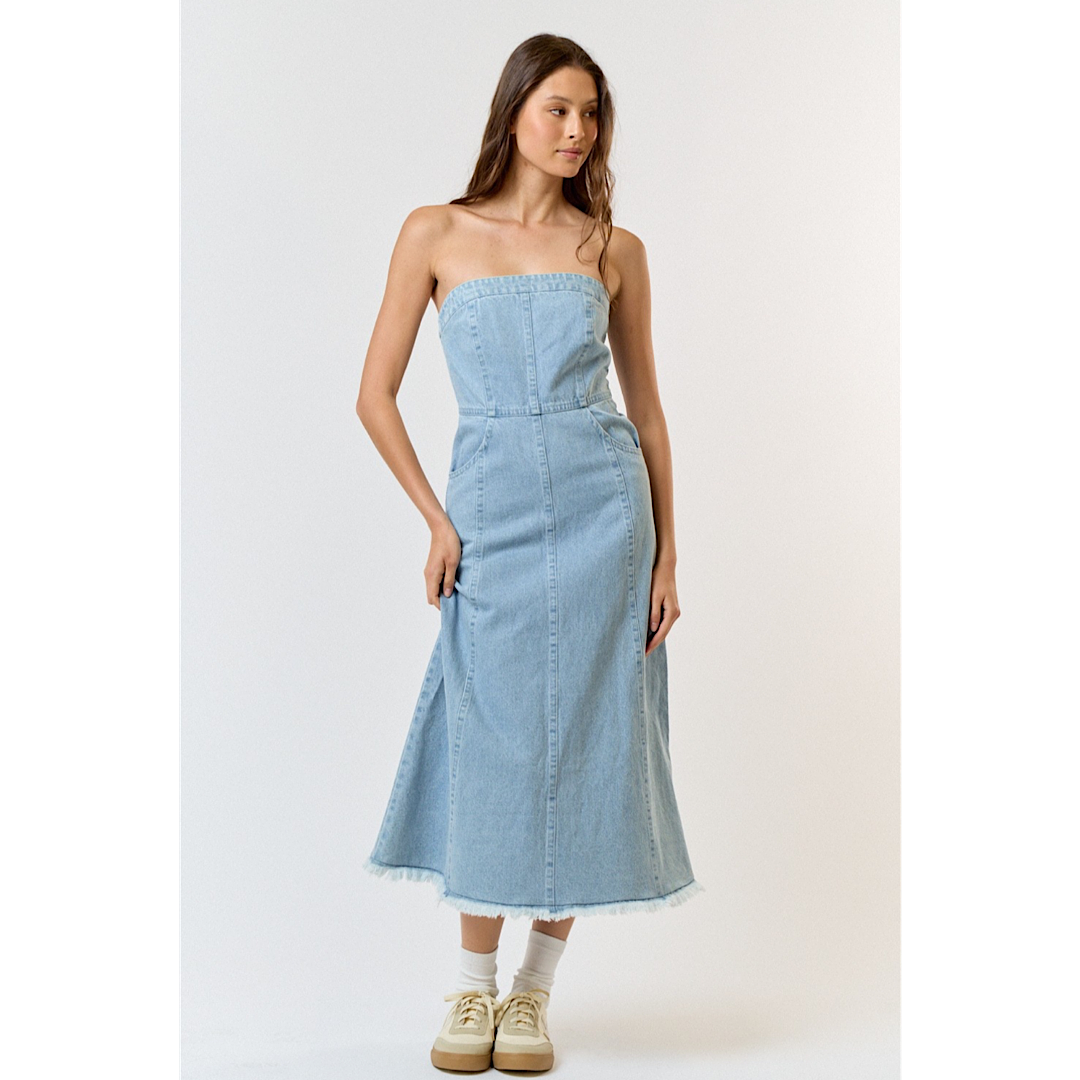 THE DONNA DENIM MIDI DRESS