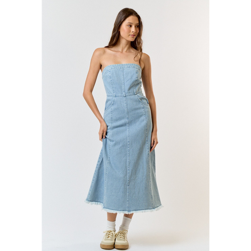 THE DONNA DENIM MIDI DRESS