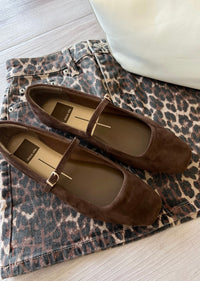 DOLCE VITA REYES BALLET FLATS DARK BROWN SUEDE
