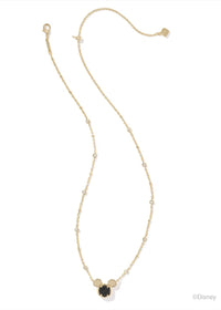 DISNEY X KENDRA SCOTT MICKEY MOUSE SHORT PENDANT NECKLACE IN GOLD BLACK DRUSY