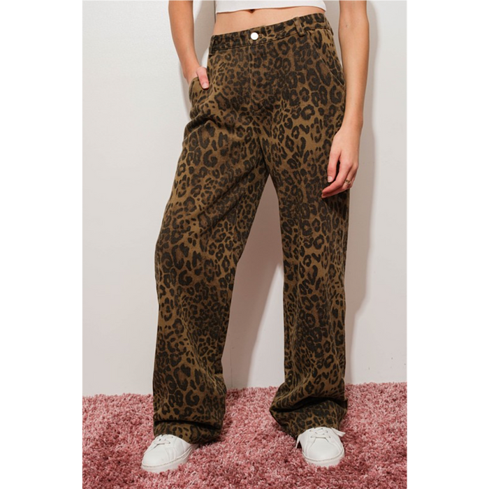 ON FIRE LEOPARD PANTS