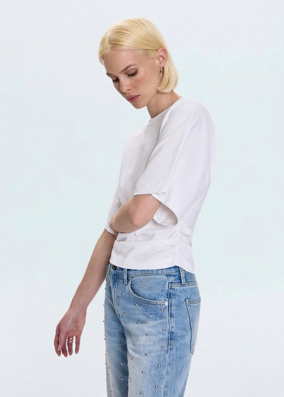 PISTOLA VERONICA KIMONO SLEEVE FITTED TEE - LE BLANC