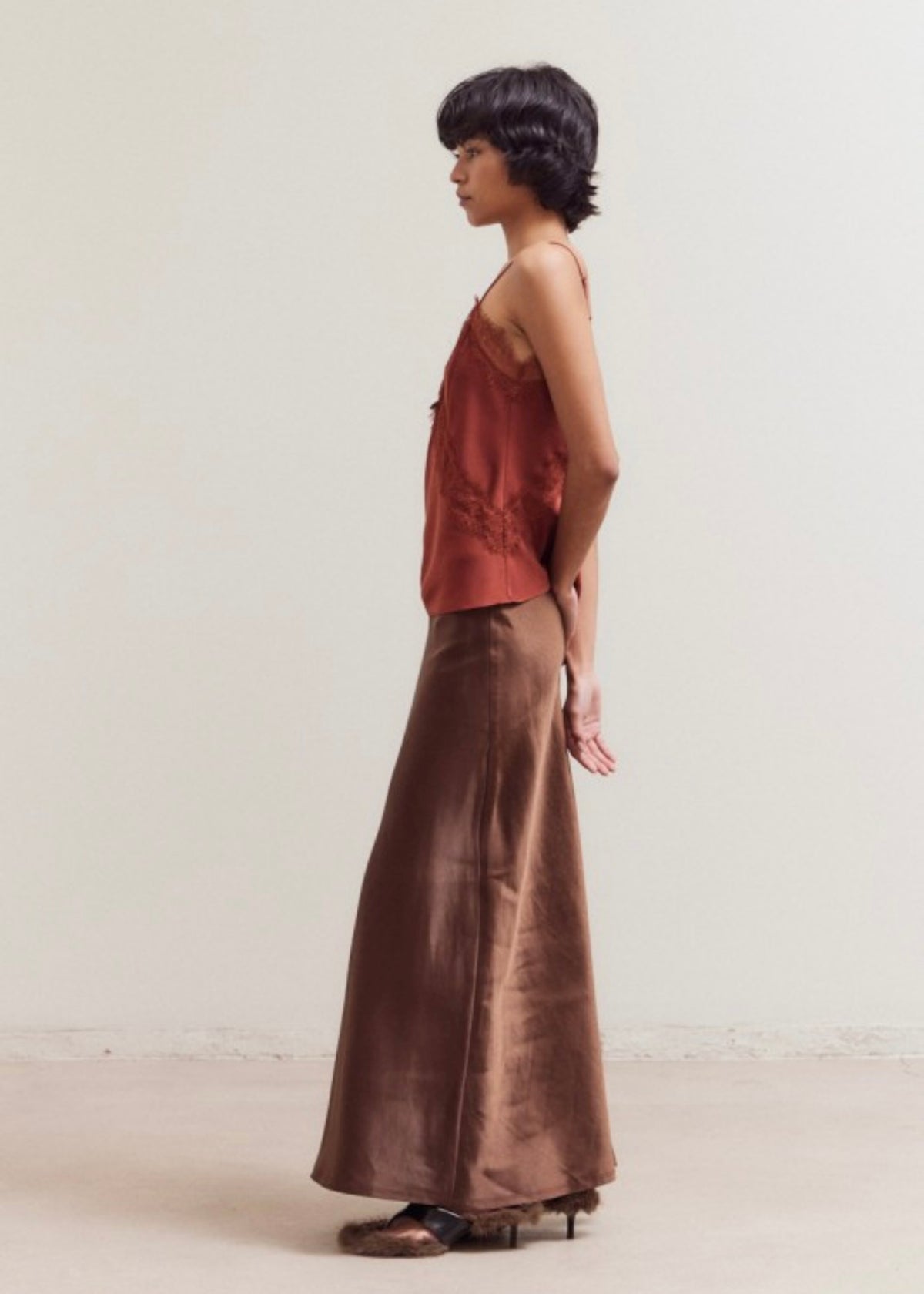 THE CHRISLEY SATIN MAXI SKIRT
