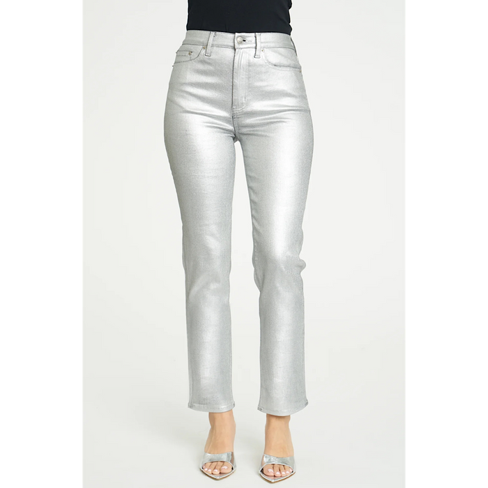 DAZE DENIM SMARTY PANTS IN COATED SILVER BULLET