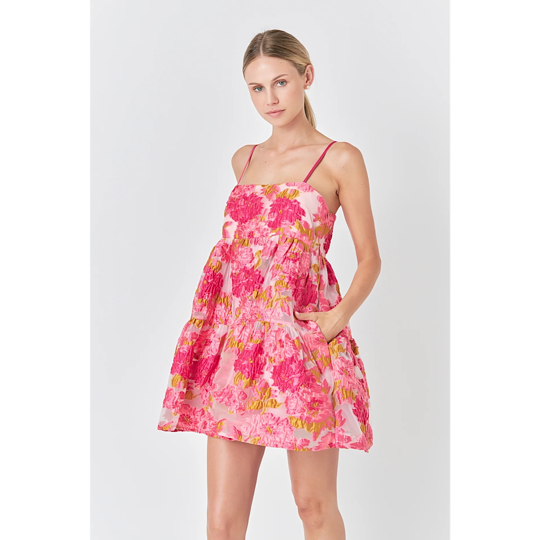 THE TAYLOR ORGANZA FLORAL MINI DRESS