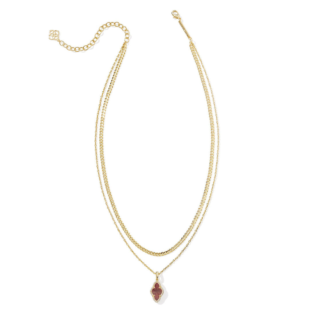 KENDRA SCOTT ABBIE PAVE FRAME MULTI STRAND NECKLACE