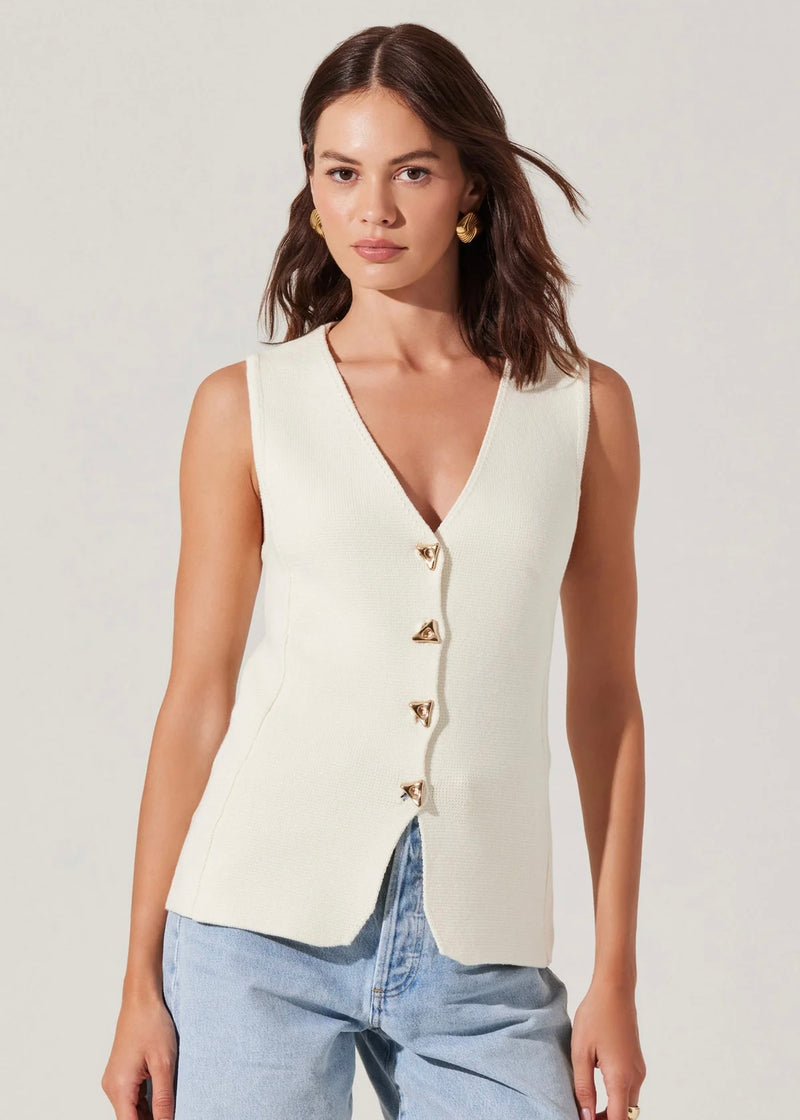 ASTR THE LABEL JAYCE V-NECK SWEATER VEST