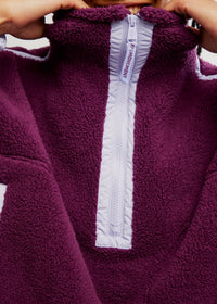 FREE PEOPLE MOVEMENT MOUNTAIN HIGH 1/2 ZIP - BLACK CHERRY COMBO