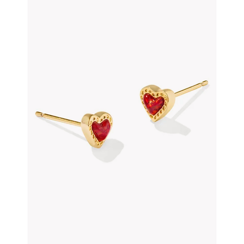 KENDRA SCOTT MINI ARI HEART STUD EARRINGS