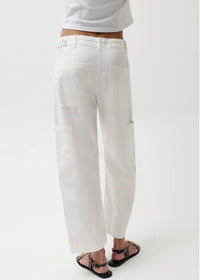 PISTOLA SABRINA CURVED UTILITY PANTS - WHITE