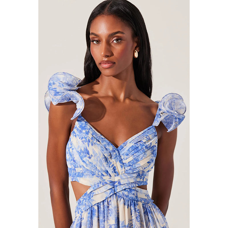 ASTR THE LABEL FRITILLARIA FLORAL MAXI DRESS - BLUE FLORAL